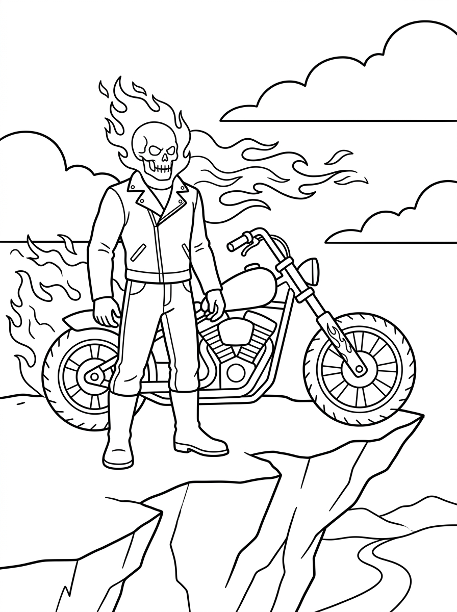 Ghost Rider da colorare e stampare pdf