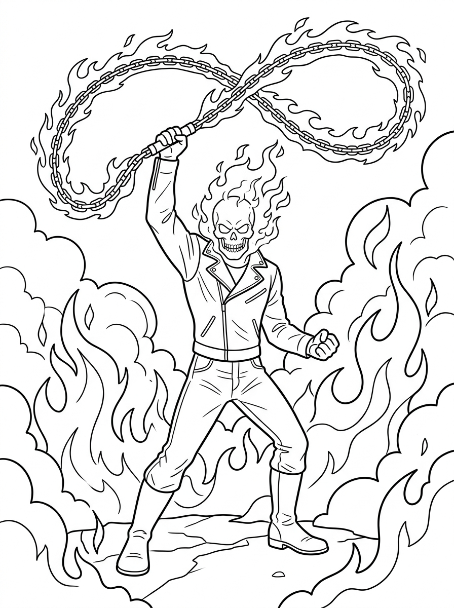 stampe da colorare per bambini Ghost Rider