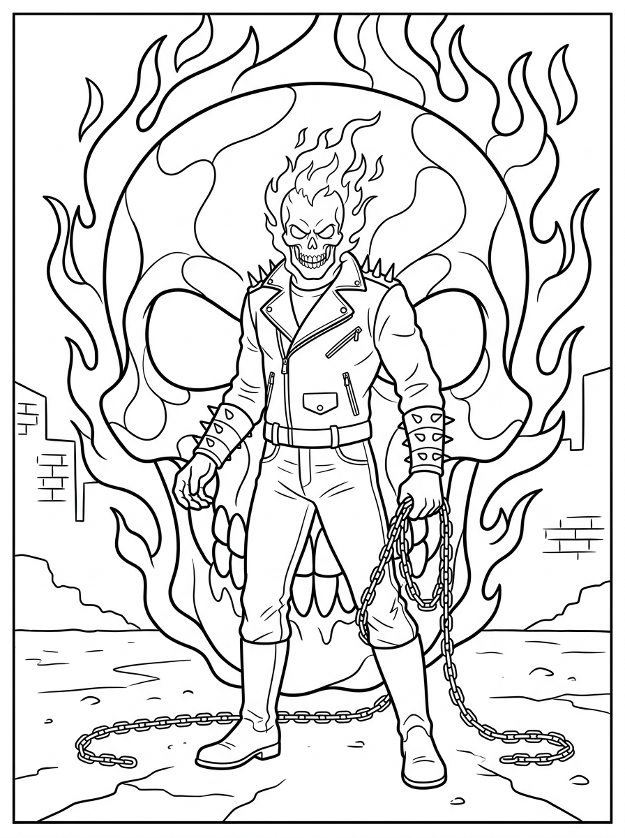 immagini da stampare e colorare di Ghost Rider