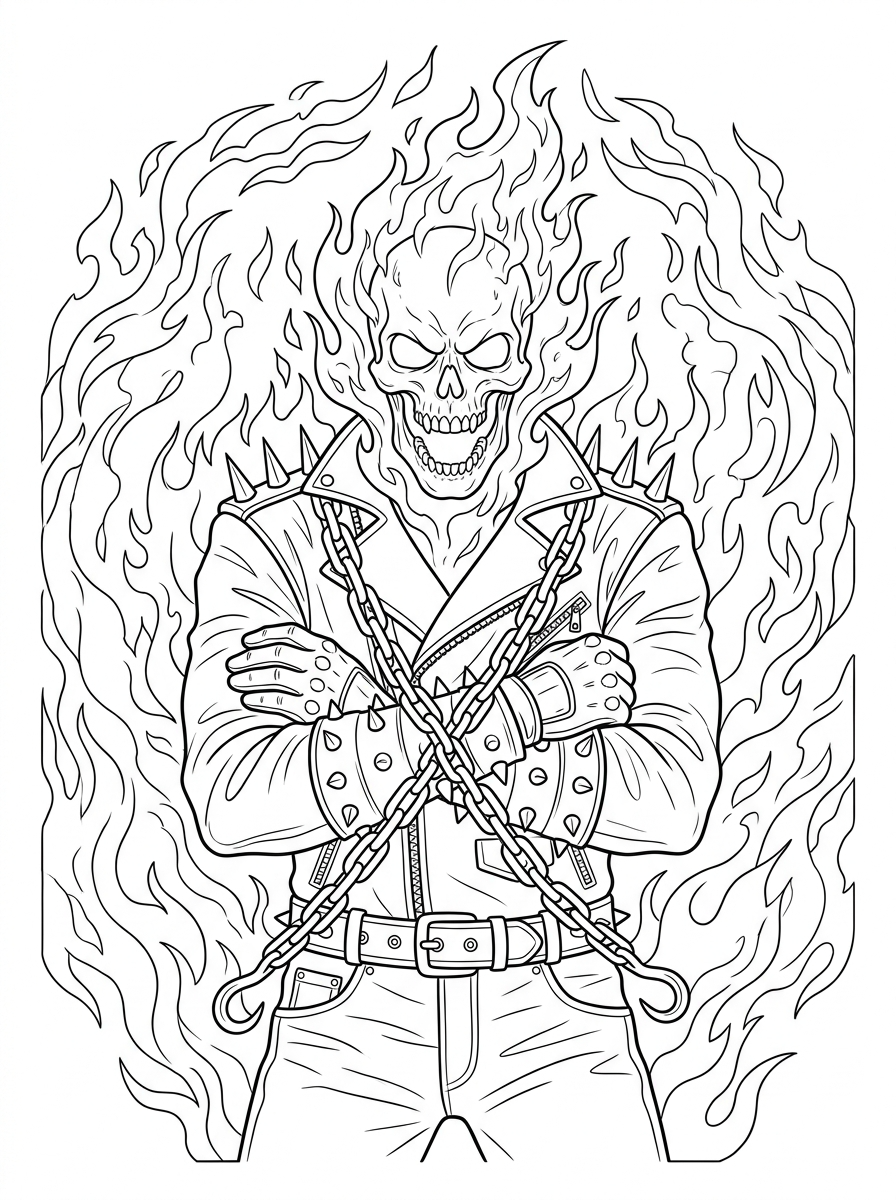 disegno Ghost Rider da colorare per bambini