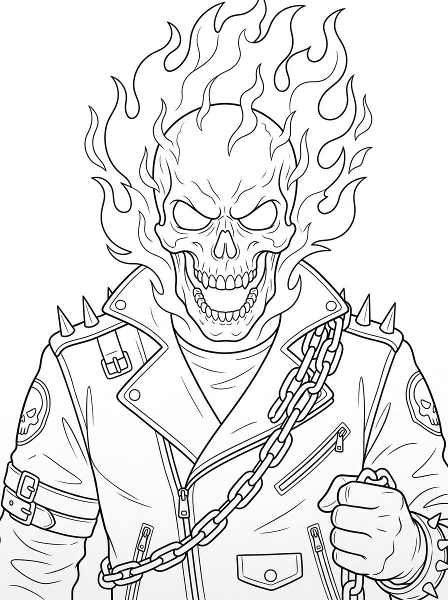 da colorare Ghost Rider disegno facile bambini