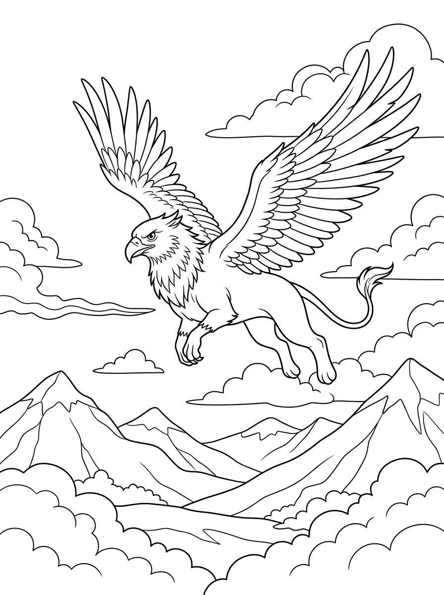 disegni di Grifone da colorare e stampare