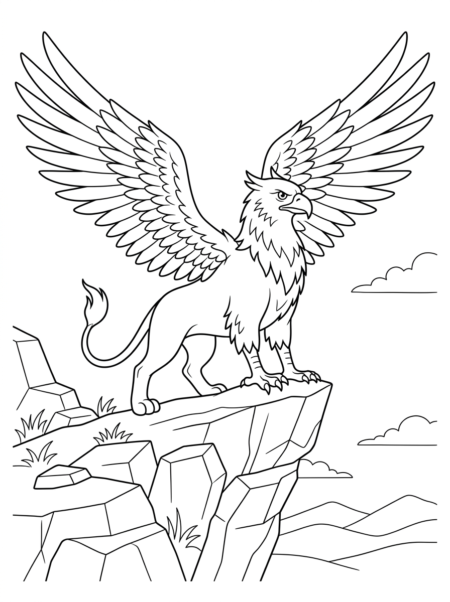 disegni da stampare e colorare Grifone