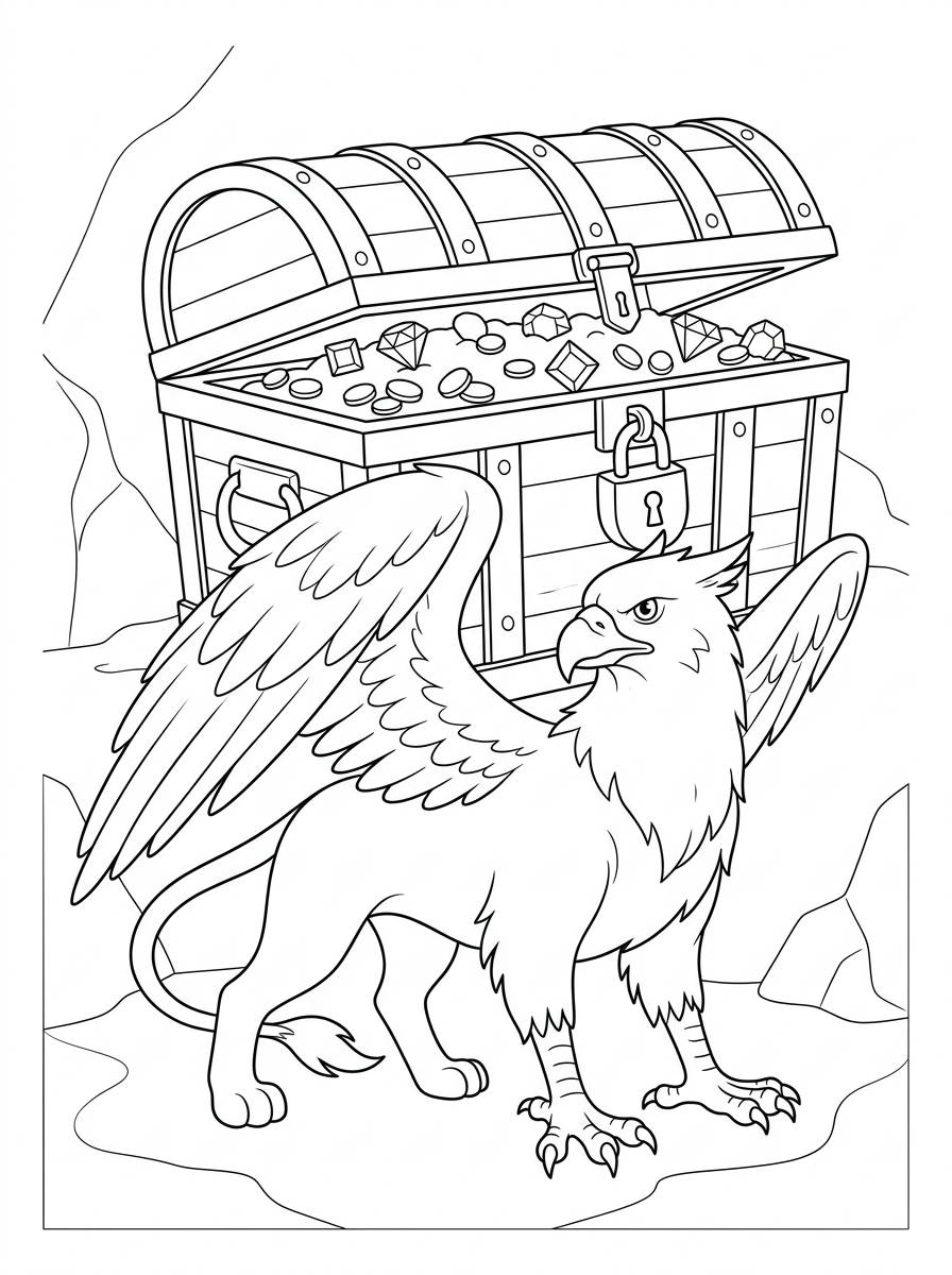 Grifone disegno da colorare facile