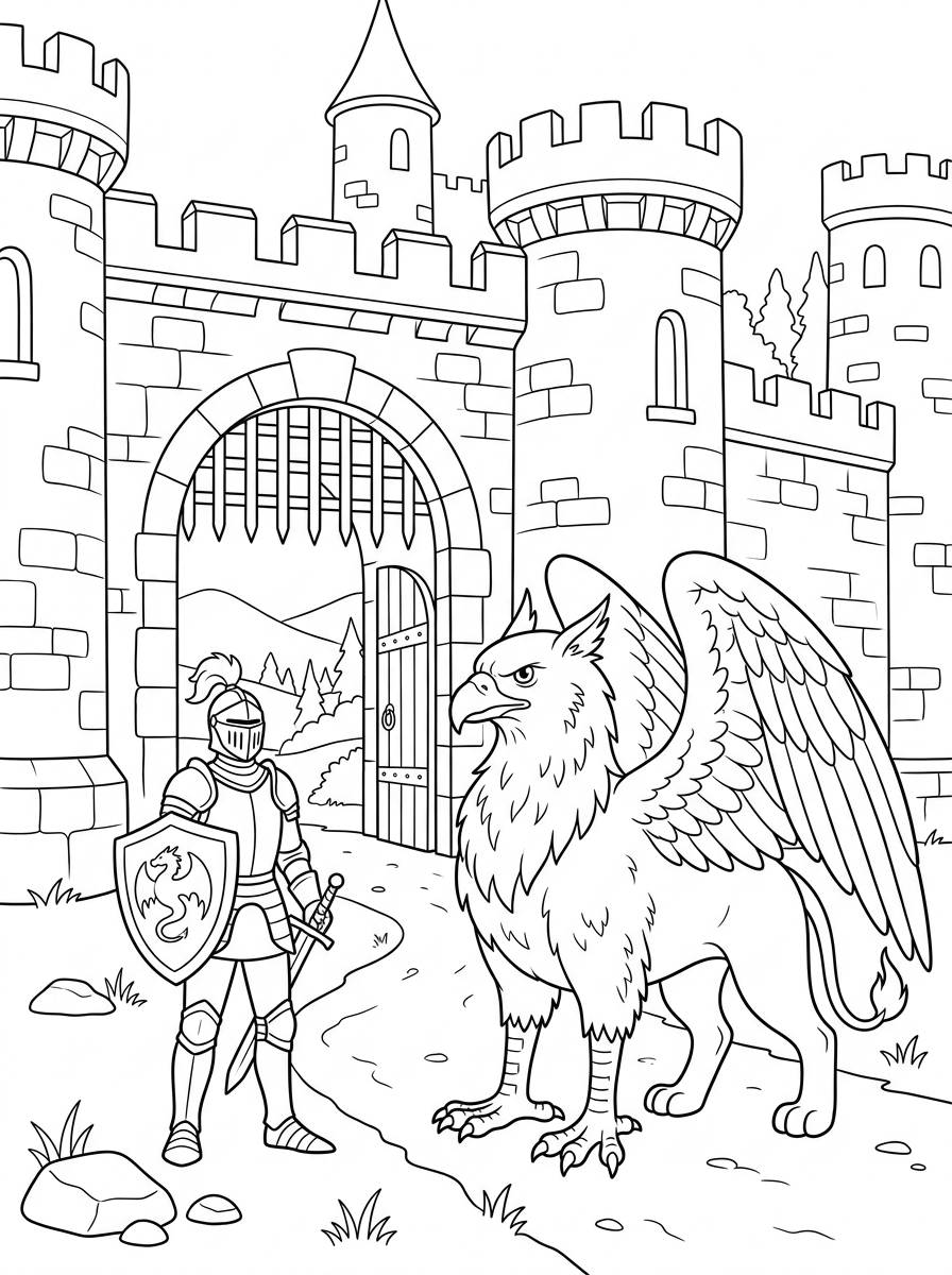 disegni da colorare Grifone da stampare