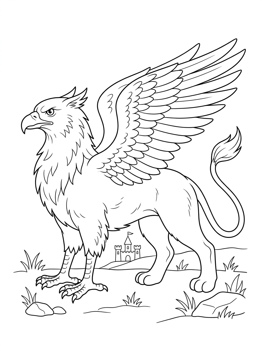 disegno di Grifone da stampare e colorare 1