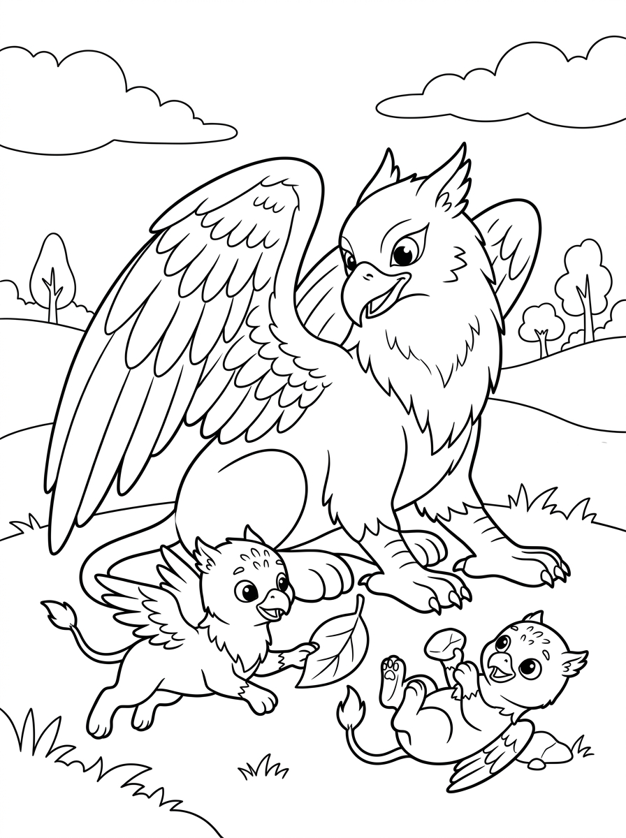 disegno di Grifone da stampare e colorare