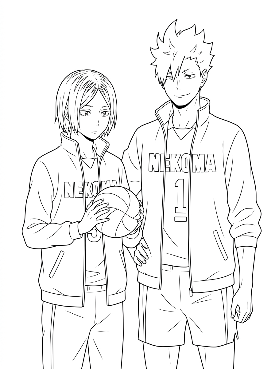 disegno Haikyuu da colorare per bambini 1