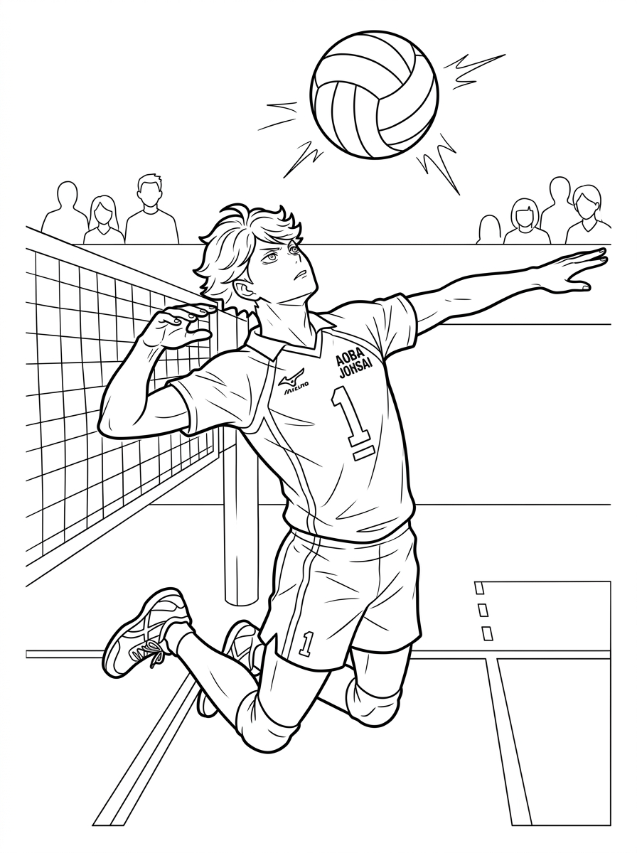 disegno Haikyuu da colorare per bambini