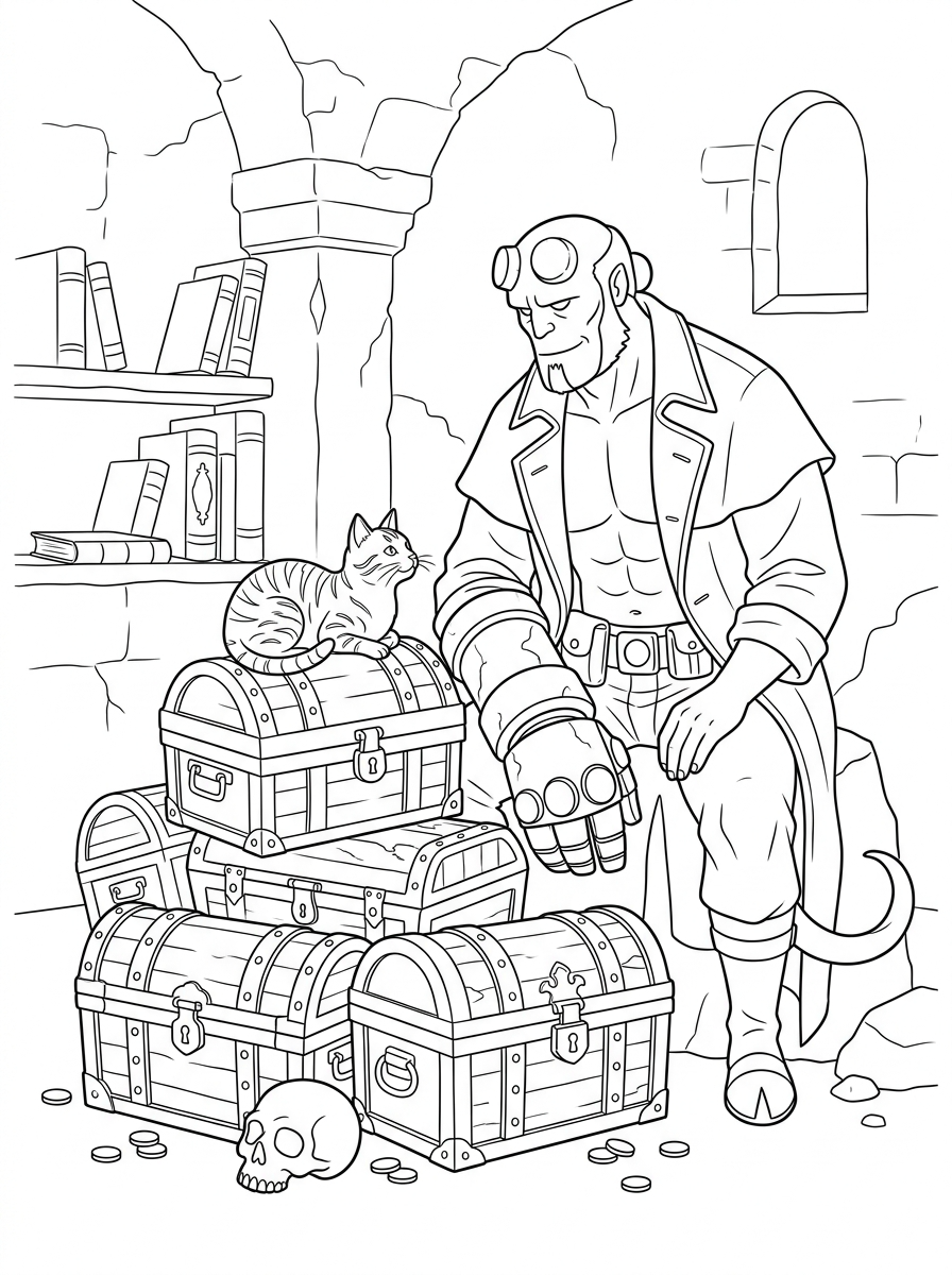 Hellboy disegni da colorare per bambini maschi