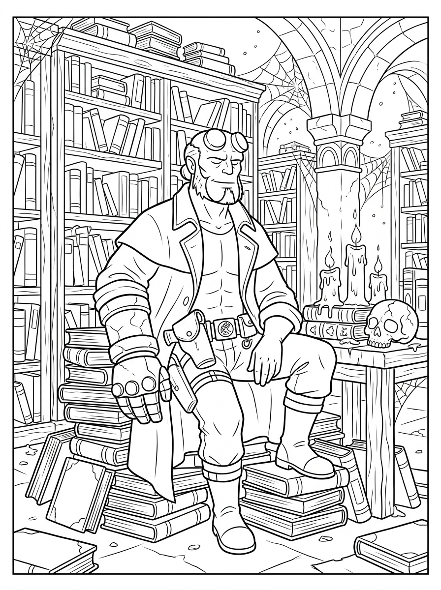 Hellboy da stampare e colorare gratis