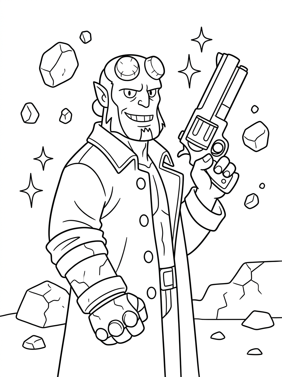 Hellboy da colorare pdf gratis