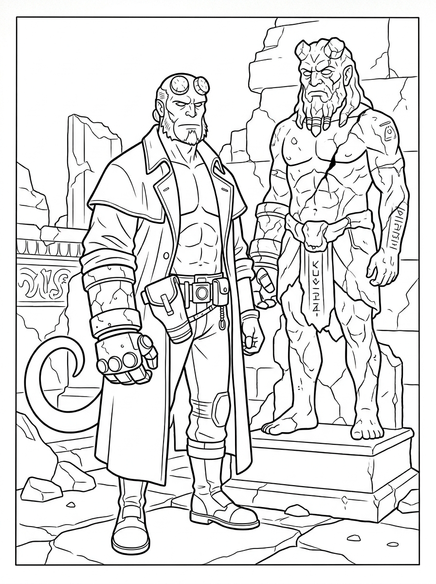 Hellboy da colorare e stampare