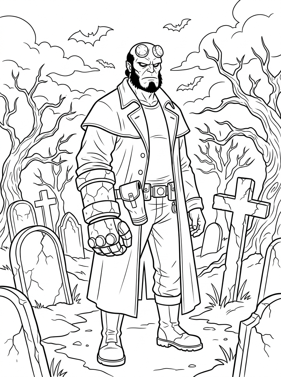 disegni da colorare gratis per bambini di Hellboy