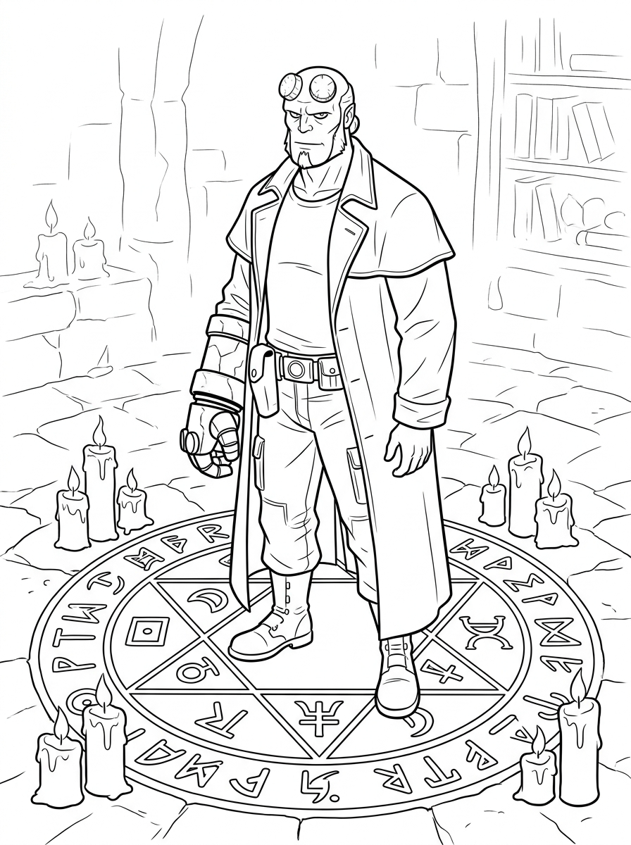 Hellboy da colorare a4