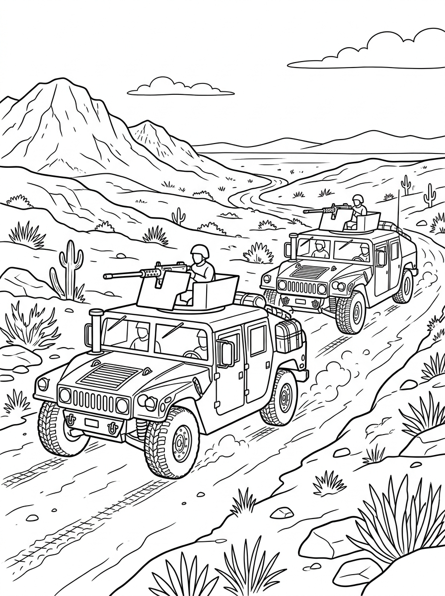 disegni Hummer da colorare pdf