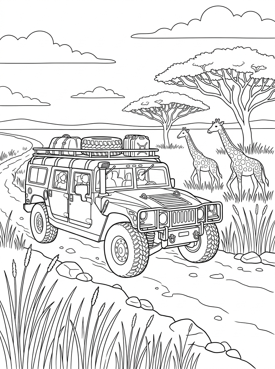 Hummer immagini da colorare per bambini