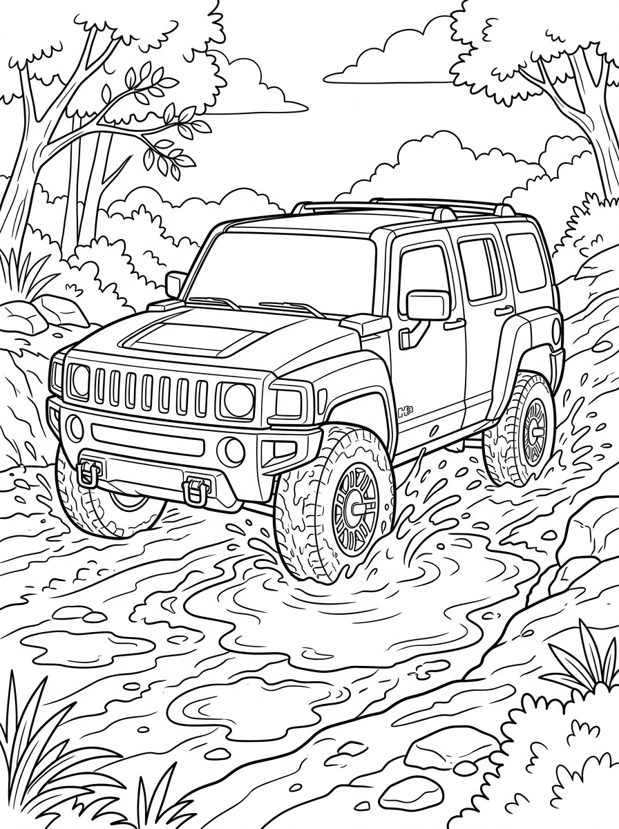 Hummer da colorare e stampare a4