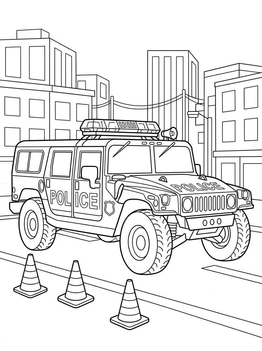 immagine da colorare Hummer