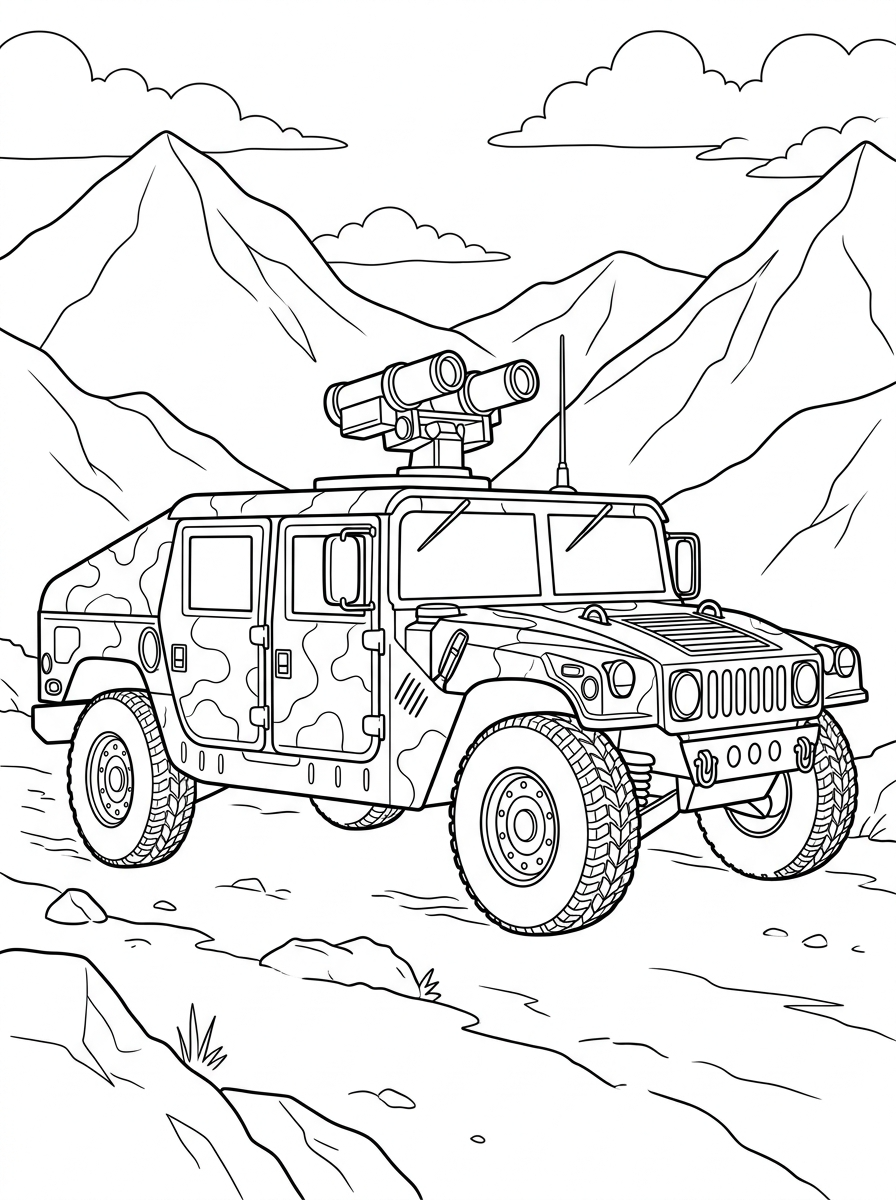 Hummer da colorare e stampare