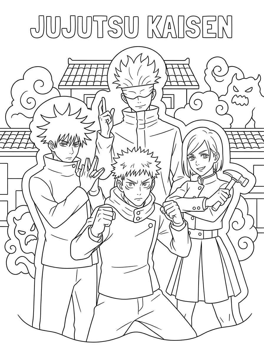 Jujutsu Kaisen 14 disegni Jujutsu Kaisen da colorare per bambini