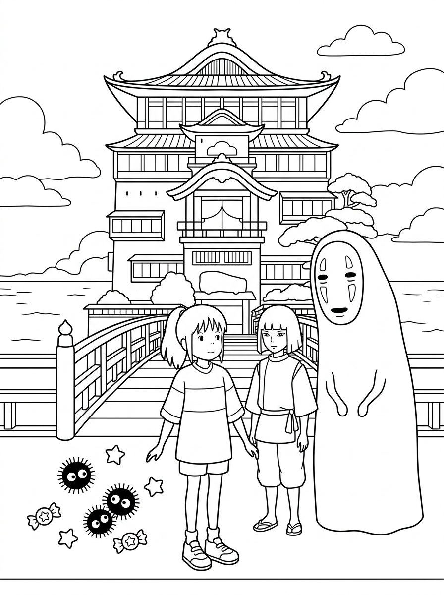 La città incantata da colorare per bambini 1