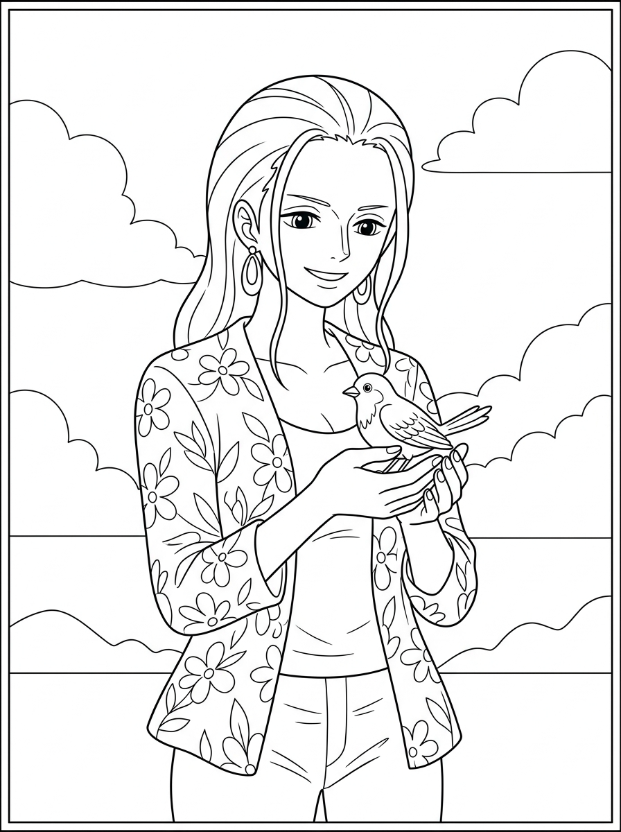 Nico Robin da stampare e colorare per bambini