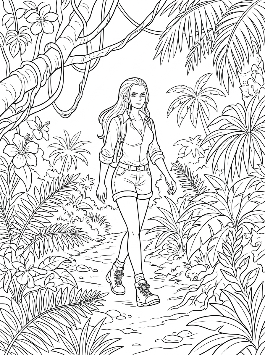 disegni da colorare Nico Robin per bambini