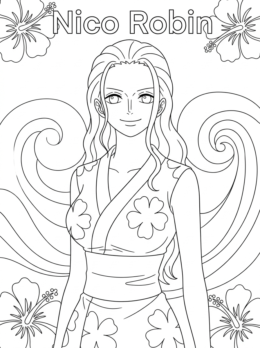 disegni Nico Robin da colorare per bambini 1