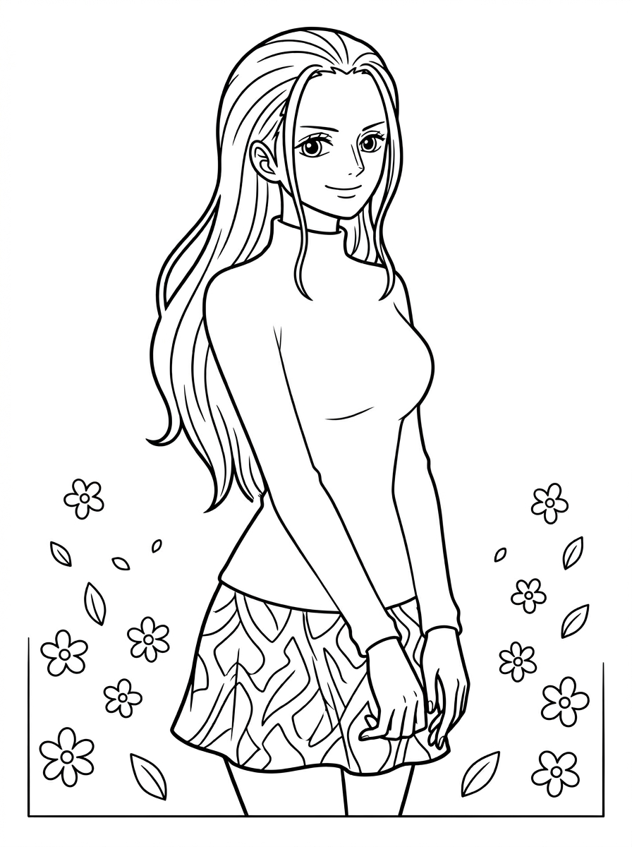 disegni Nico Robin da colorare per bambini