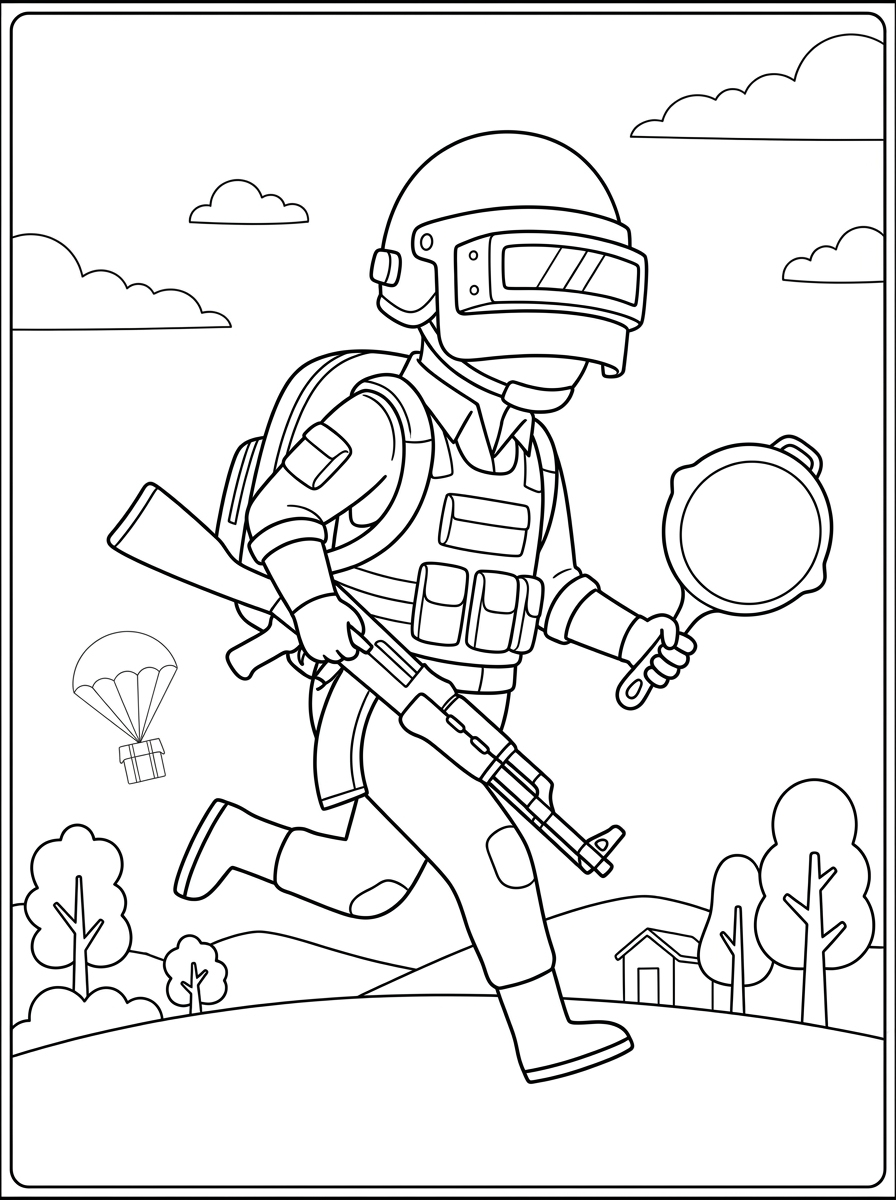 disegni PUBG da colorare gratis