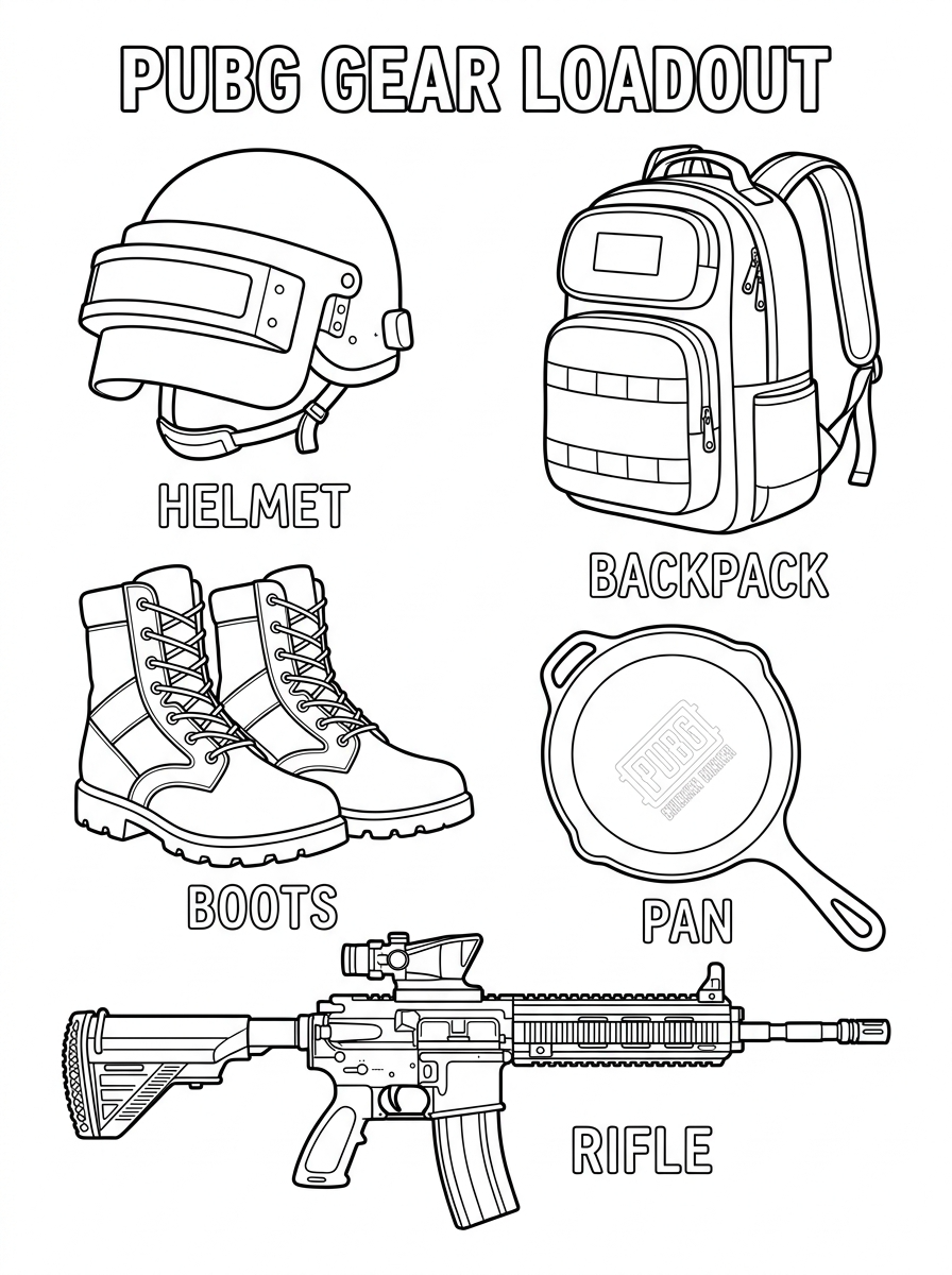 PUBG da colorare bambini