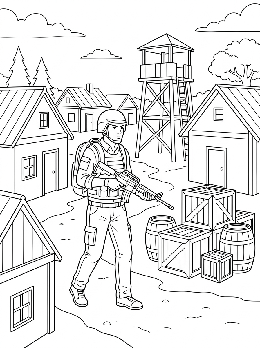disegni da colorare gratis PUBG 1