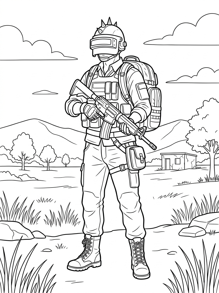 disegni PUBG facili da colorare