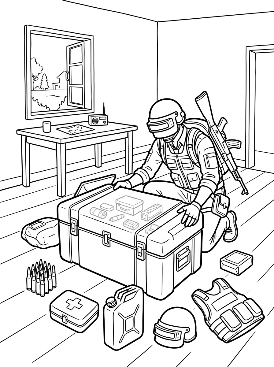 disegni facili di PUBG da colorare