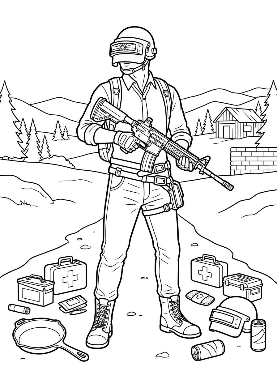 PUBG da colorare per bambini