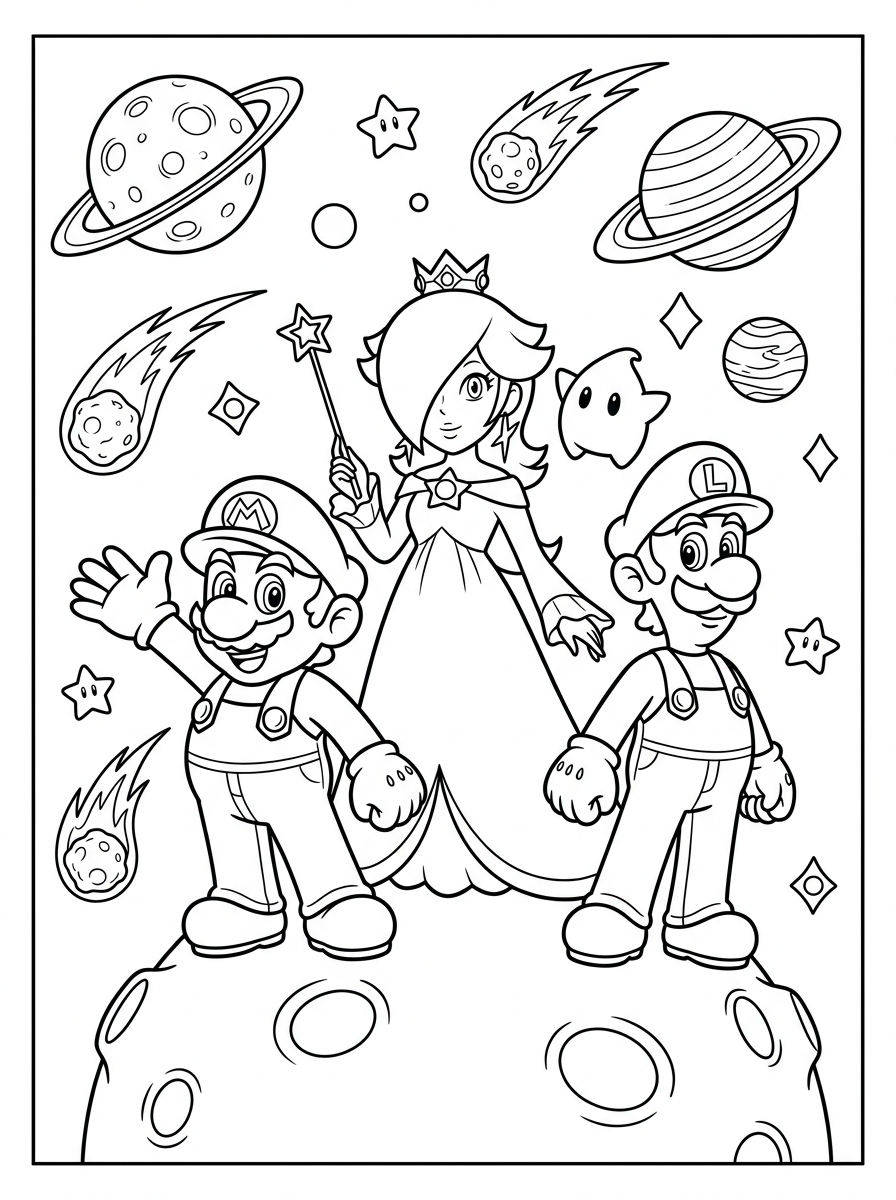 Super Mario Galaxy 11 disegni di Super Mario Galaxy da colorare
