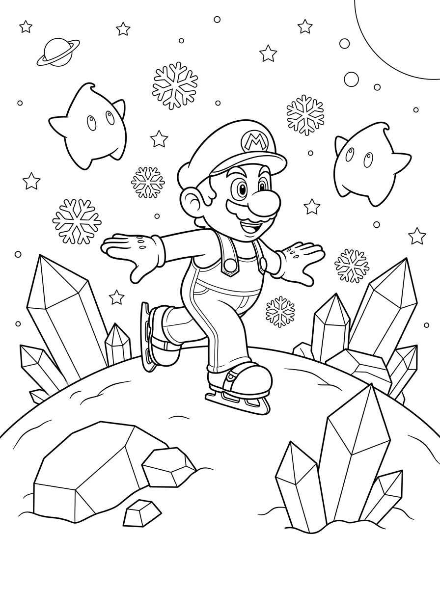 Super Mario Galaxy 9 immagini da colorare di Super Mario Galaxy