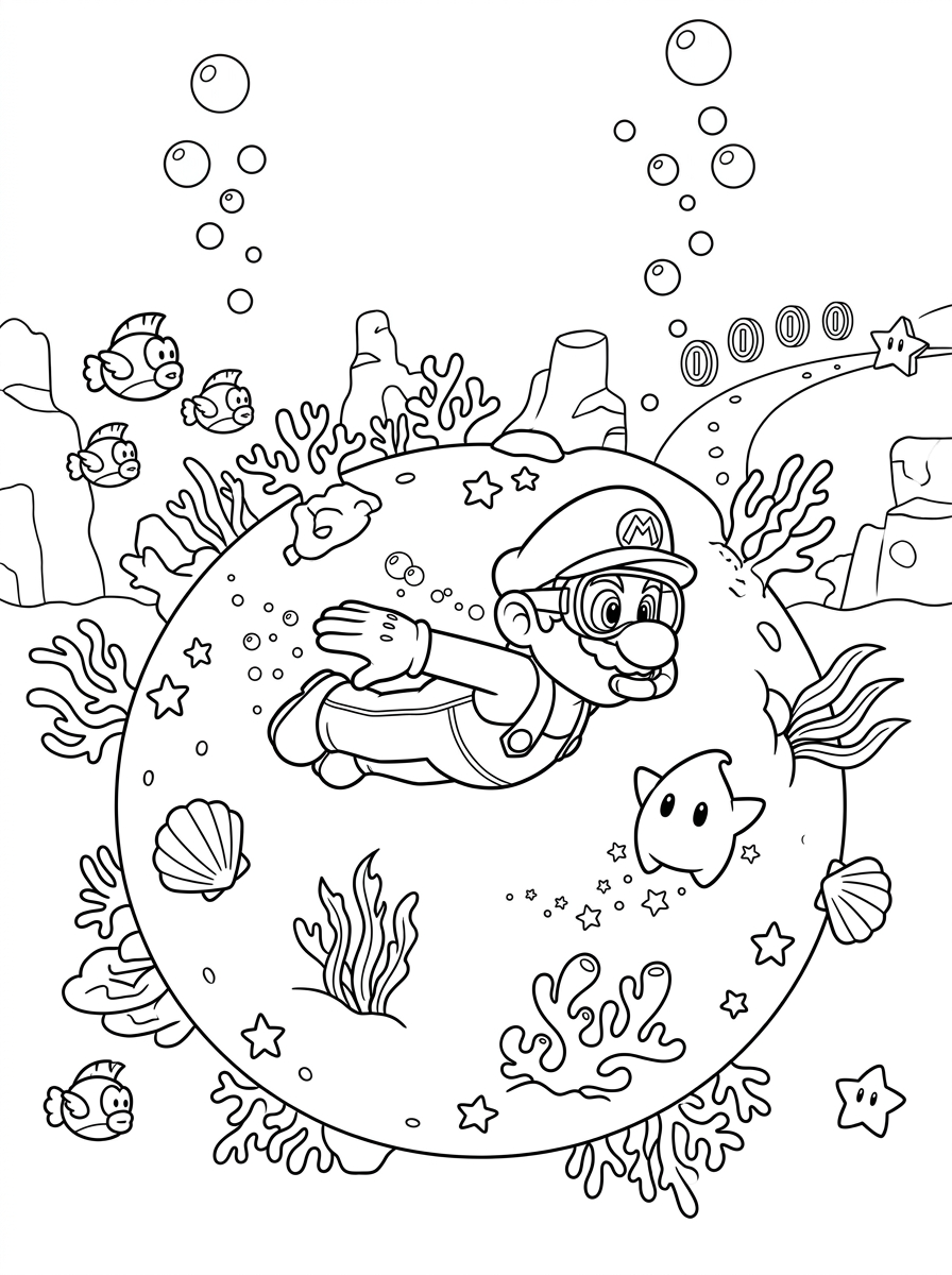 Super Mario Galaxy 7 Super Mario Galaxy da colorare pdf