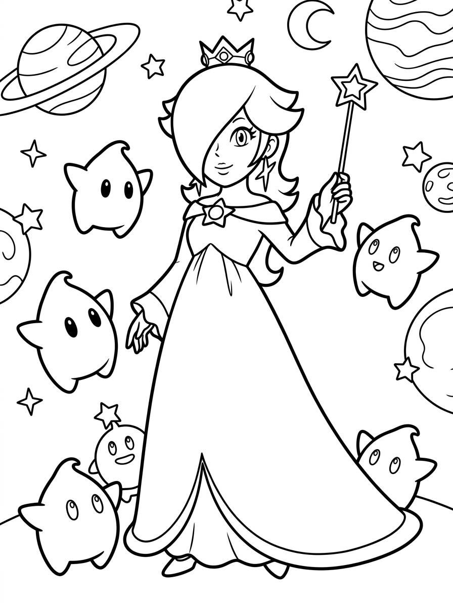 Super Mario Galaxy 5 disegni Super Mario Galaxy da colorare online