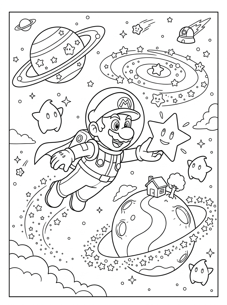 Super Mario Galaxy 3 immagini da stampare e colorare di Super Mario Galaxy