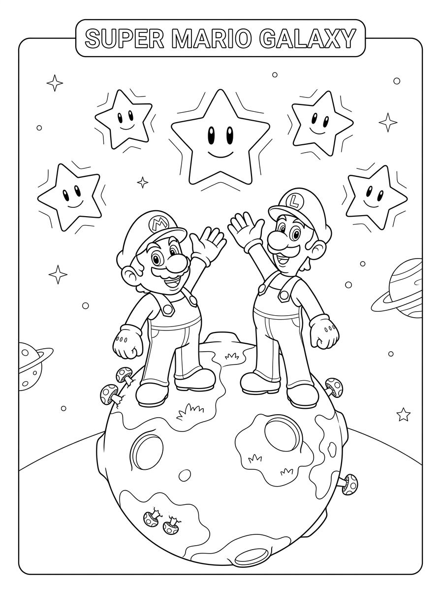 Super Mario Galaxy 19 Super Mario Galaxy da colorare