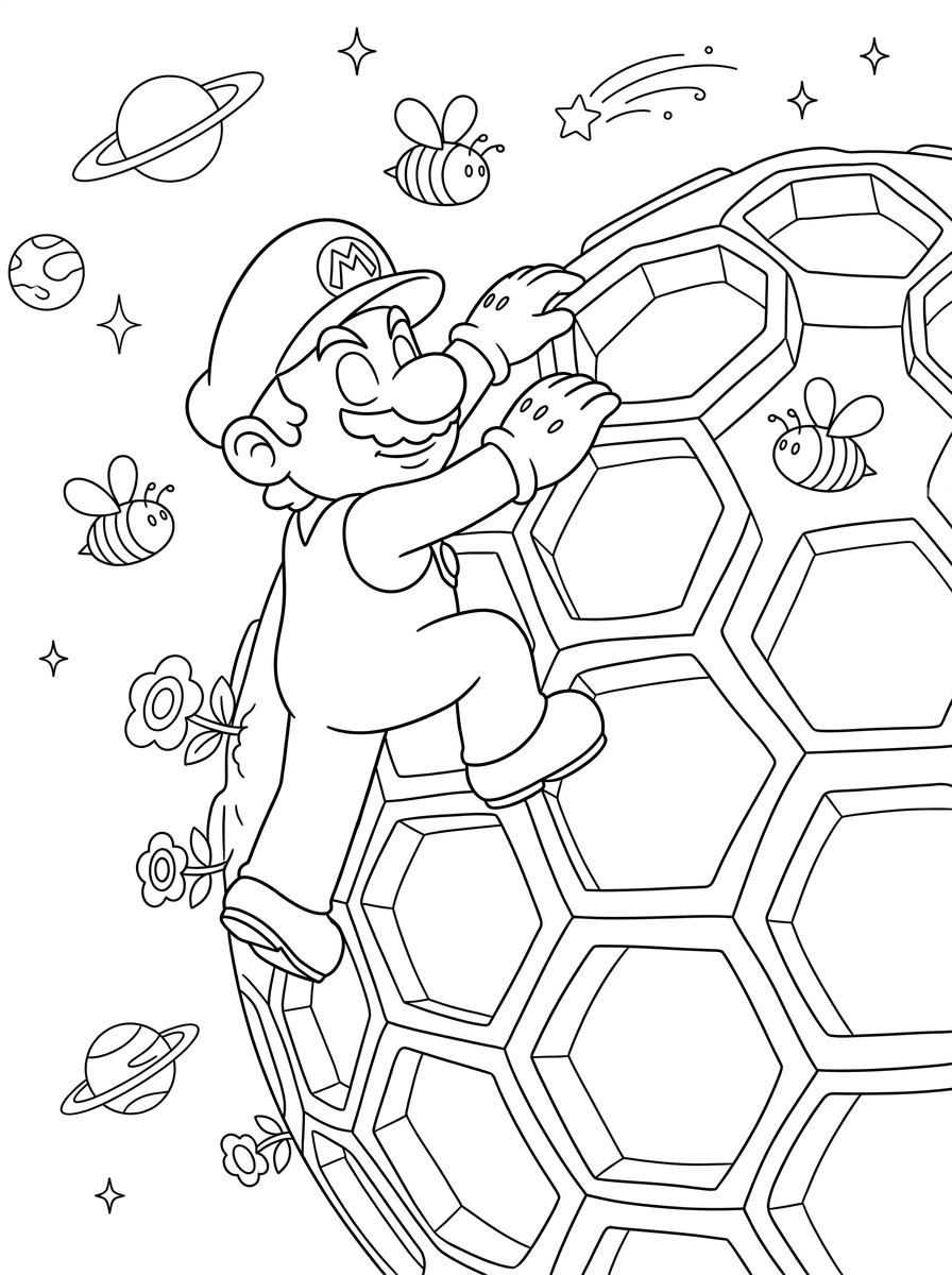 Super Mario Galaxy 18 immagine da colorare Super Mario Galaxy 1