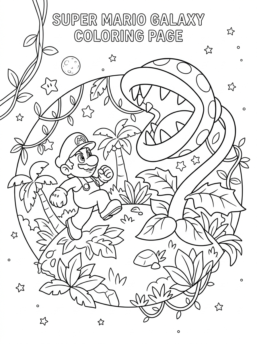 Super Mario Galaxy 16 Super Mario Galaxy disegni da colorare per bambini maschi