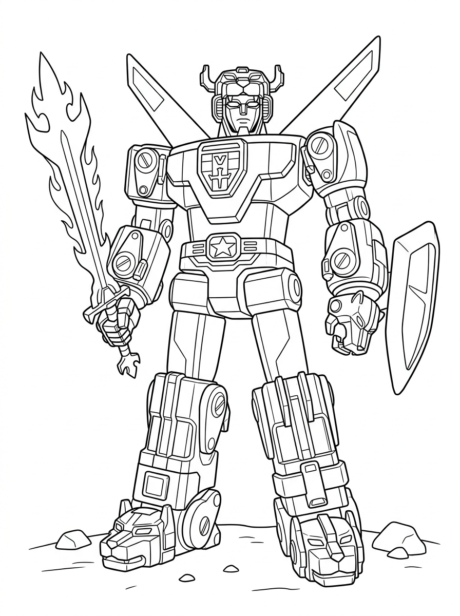 Voltron immagini da colorare per bambini 1