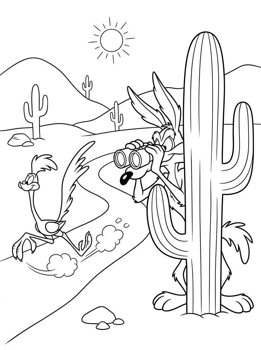 disegni Willy il Coyote e Beep Beep da colorare pdf