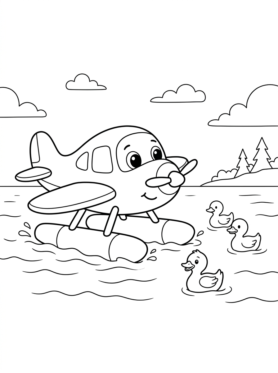 disegni da colorare idrovolante da stampare 1