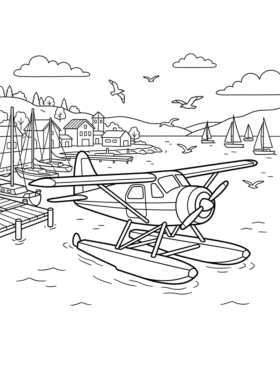 disegni idrovolante da colorare online