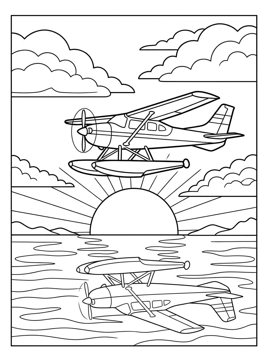 disegni idrovolante facili da colorare