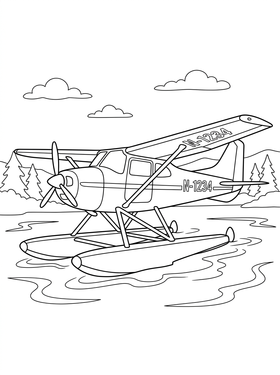 disegni idrovolante da colorare online 1
